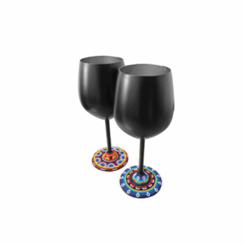 SET de copas con arte Huichol